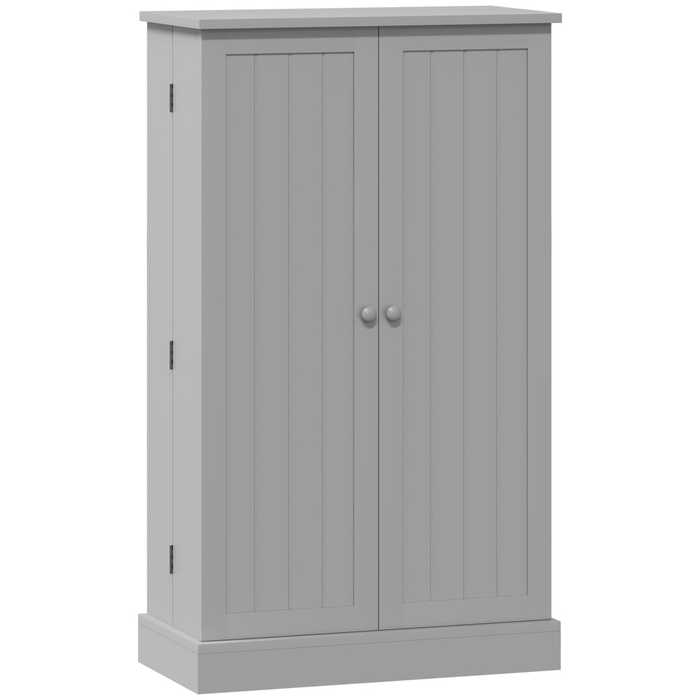 HOMCOM Kitchen Cupboard, Freestanding Multi-Storage Kitchen Pantry Cabinet with Adjustable Shelves, Grey