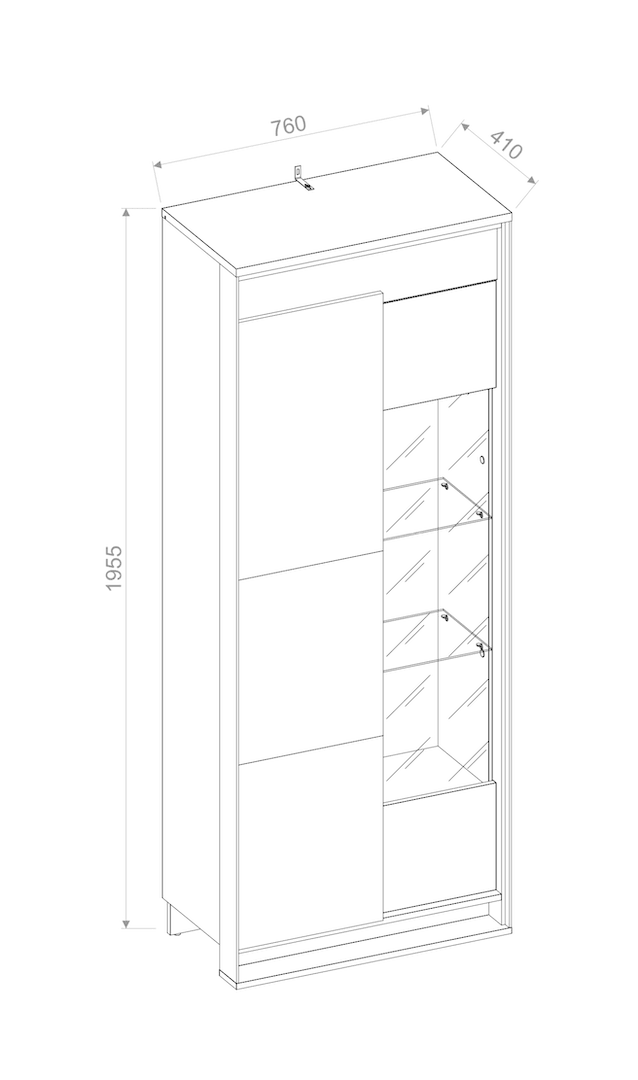 Quant QA-03 Tall Display Cabinet 76cm