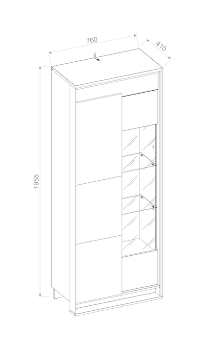 Quant QA-03 Tall Display Cabinet 76cm