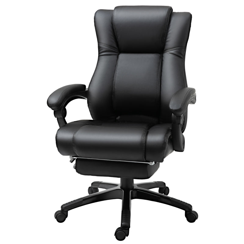 Vinsetto Executive PU Leather Office Chair with Footrest and Adjustable Height - Black