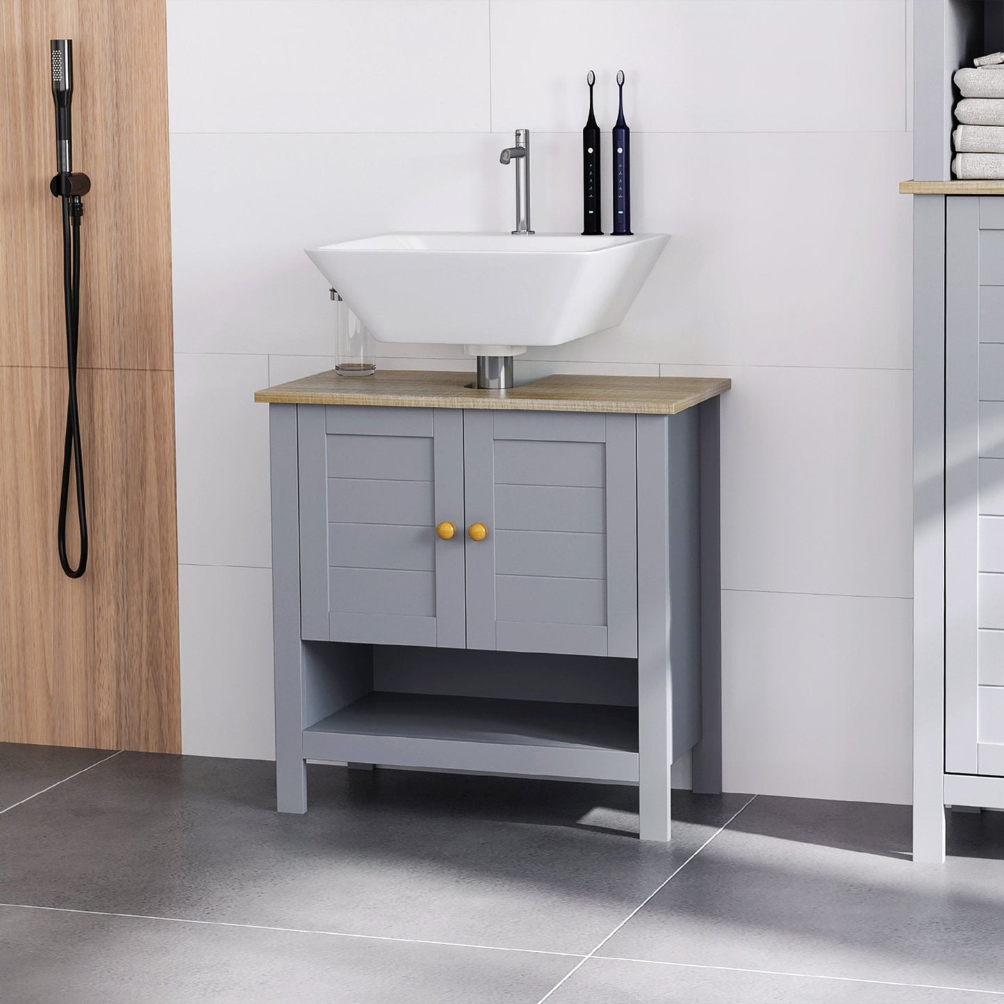Bathroom Under Sink Cabinet Vanity Unit with Adjustable Shelf Space Saver 834-314V01