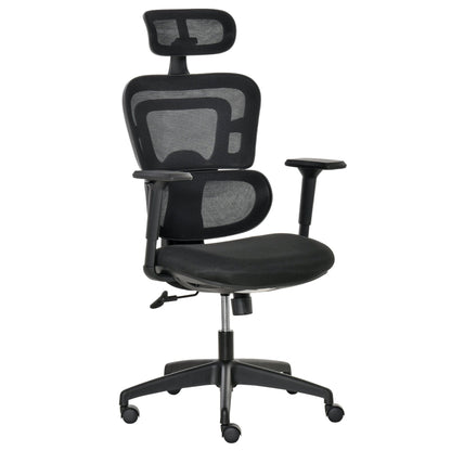 Vinsetto Mesh Office Chair Swivel Desk Chair with Adjustable Height Lumbar Support Black