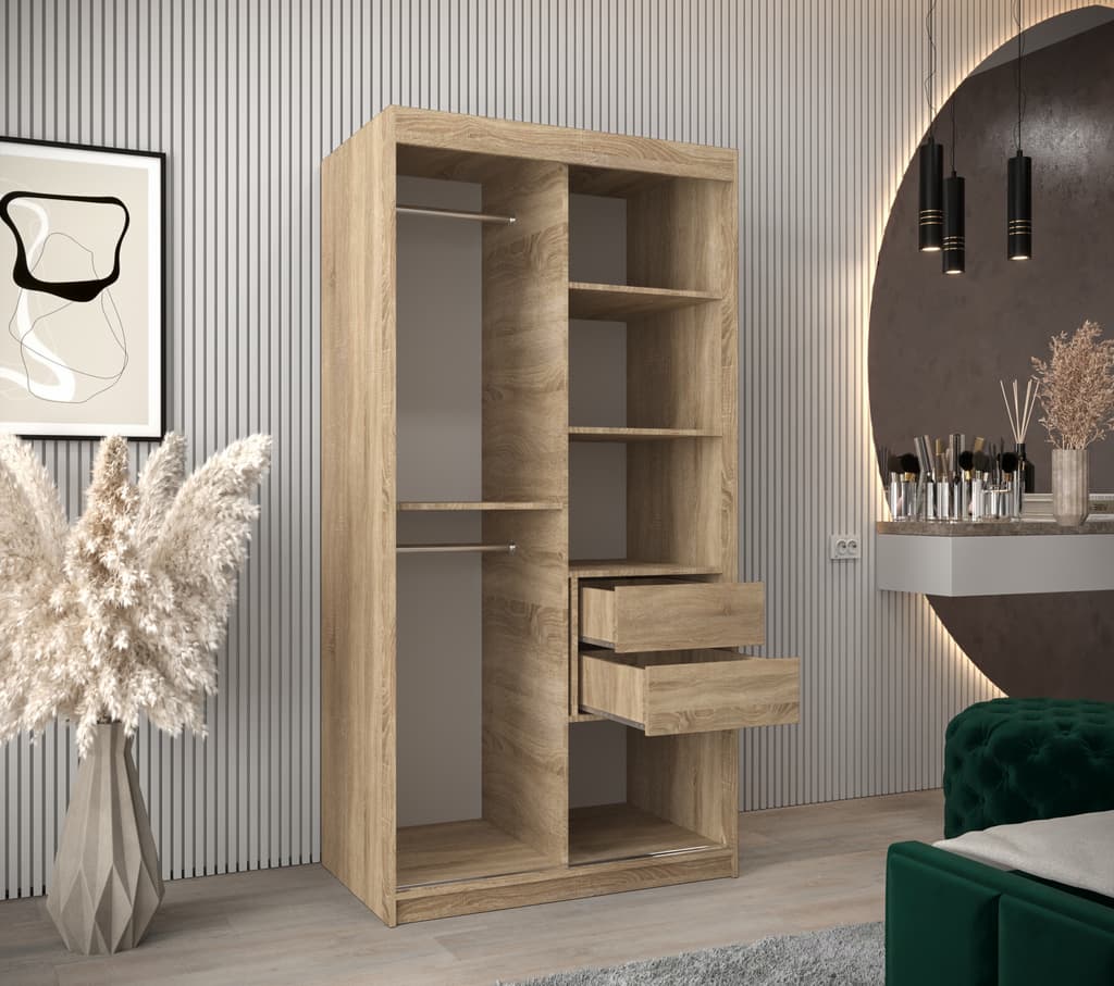 Madrid Sliding Door Wardrobe 100cm