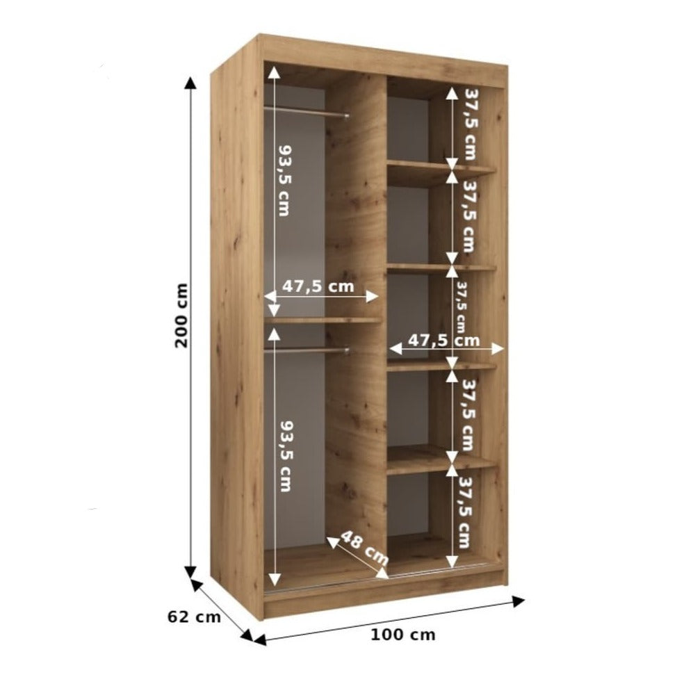 Elypse Sliding Door Wardrobe 100cm