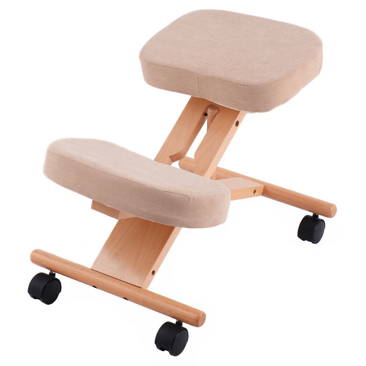 Wood Posture Stool with Angle and Height Adjustable for Gaming Computer Work