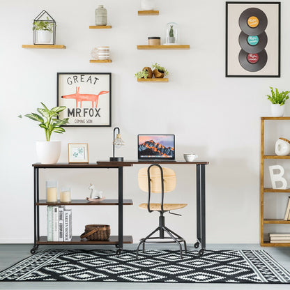 Walnut 360° Rotating Computer Desk