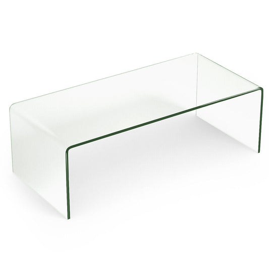 108 x 50 cm Tempered Glass Coffee Table-Transparent