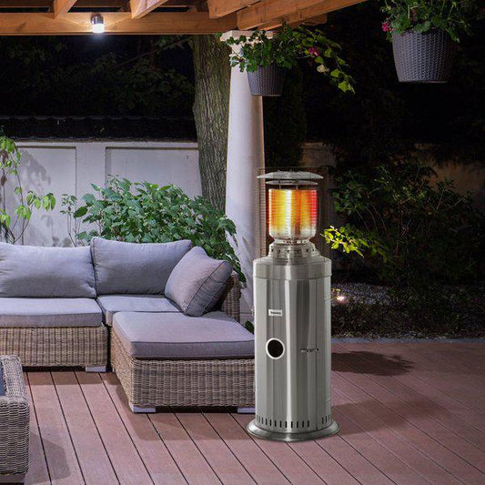 10KW Outdoor Gas Patio Heater Standing Propane W/ Wheels Dust Cover