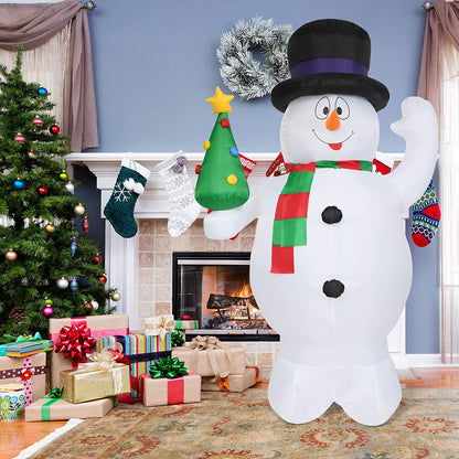 2.4M/ 8FT Inflatable Snowman Christmas Decoration with LED Lights