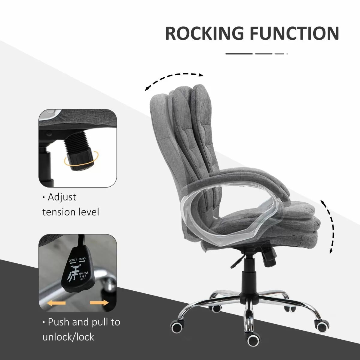 Executive Style Ergonomic Extra Padded Swivel Office Chair - 2 Colours