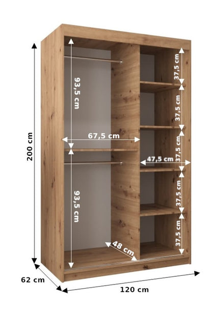 Tokyo I Sliding Door Wardrobe 120cm