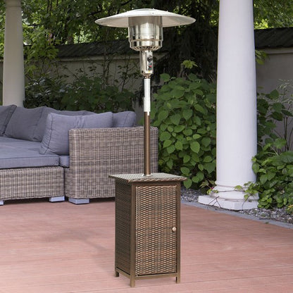 12KW Standing Rattan Outdoor Garden Heater - Brown