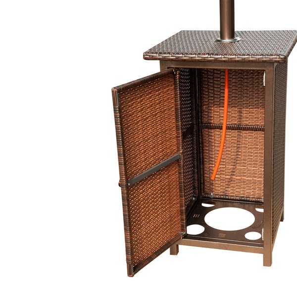 12KW Standing Rattan Outdoor Garden Heater - Brown