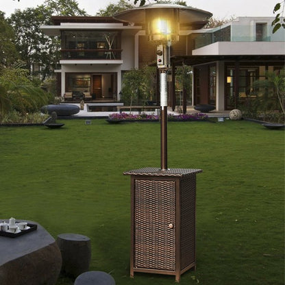 12KW Standing Rattan Outdoor Garden Heater - Brown