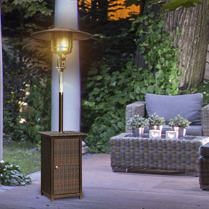 12KW Standing Rattan Outdoor Garden Heater - Brown