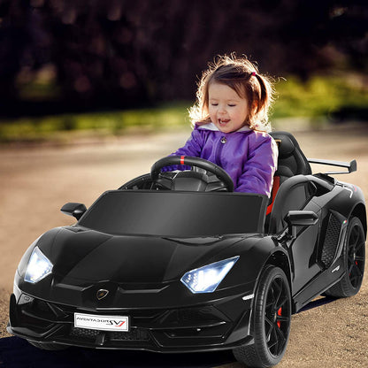 12V Kids Electric Ride on Car with Remote Control and Music-Black