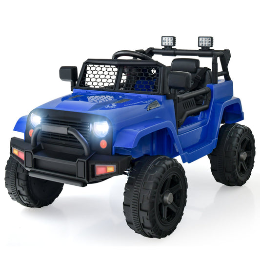 12V Kids Ride on Car with Remote Control and Music - Navy