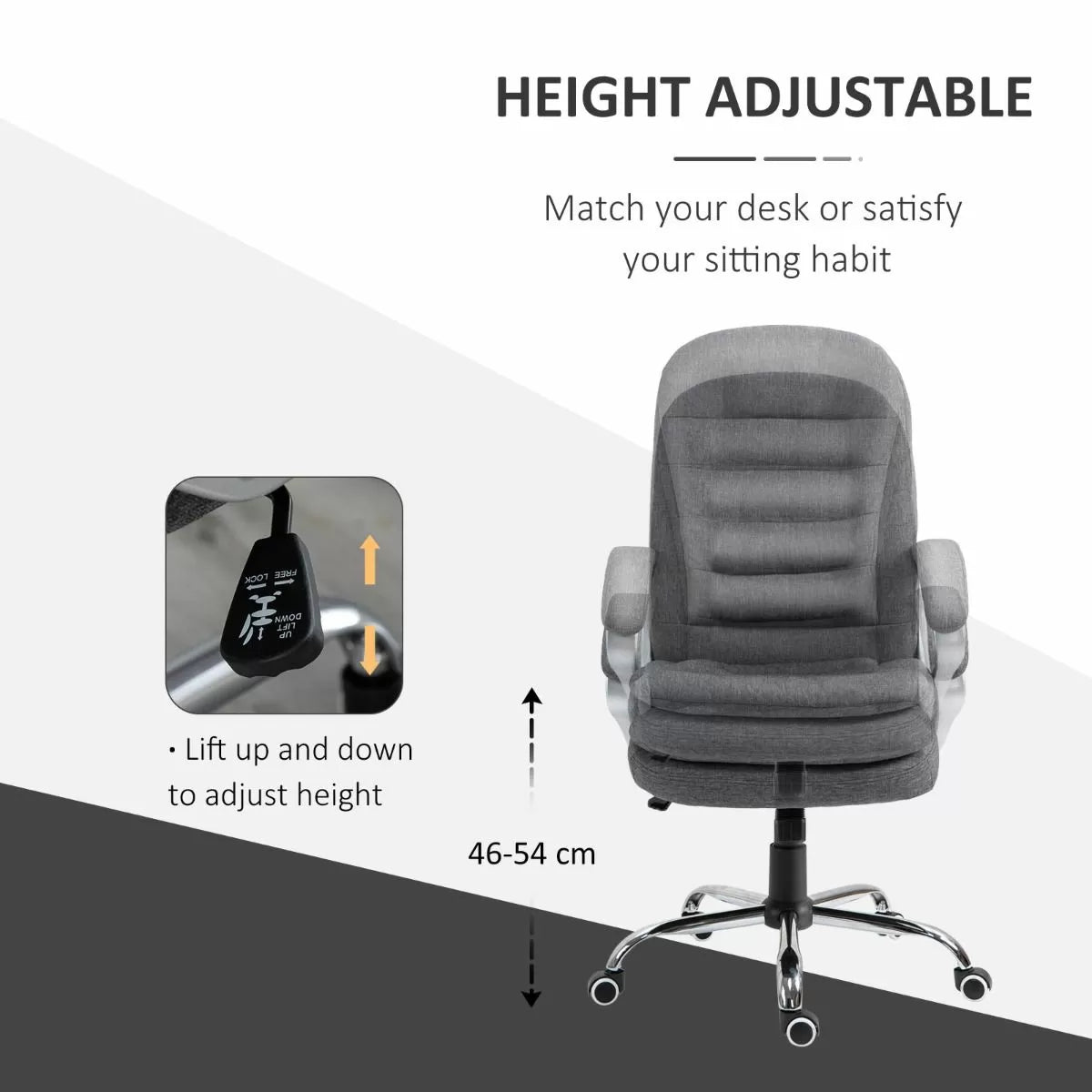 Executive Style Ergonomic Extra Padded Swivel Office Chair - 2 Colours