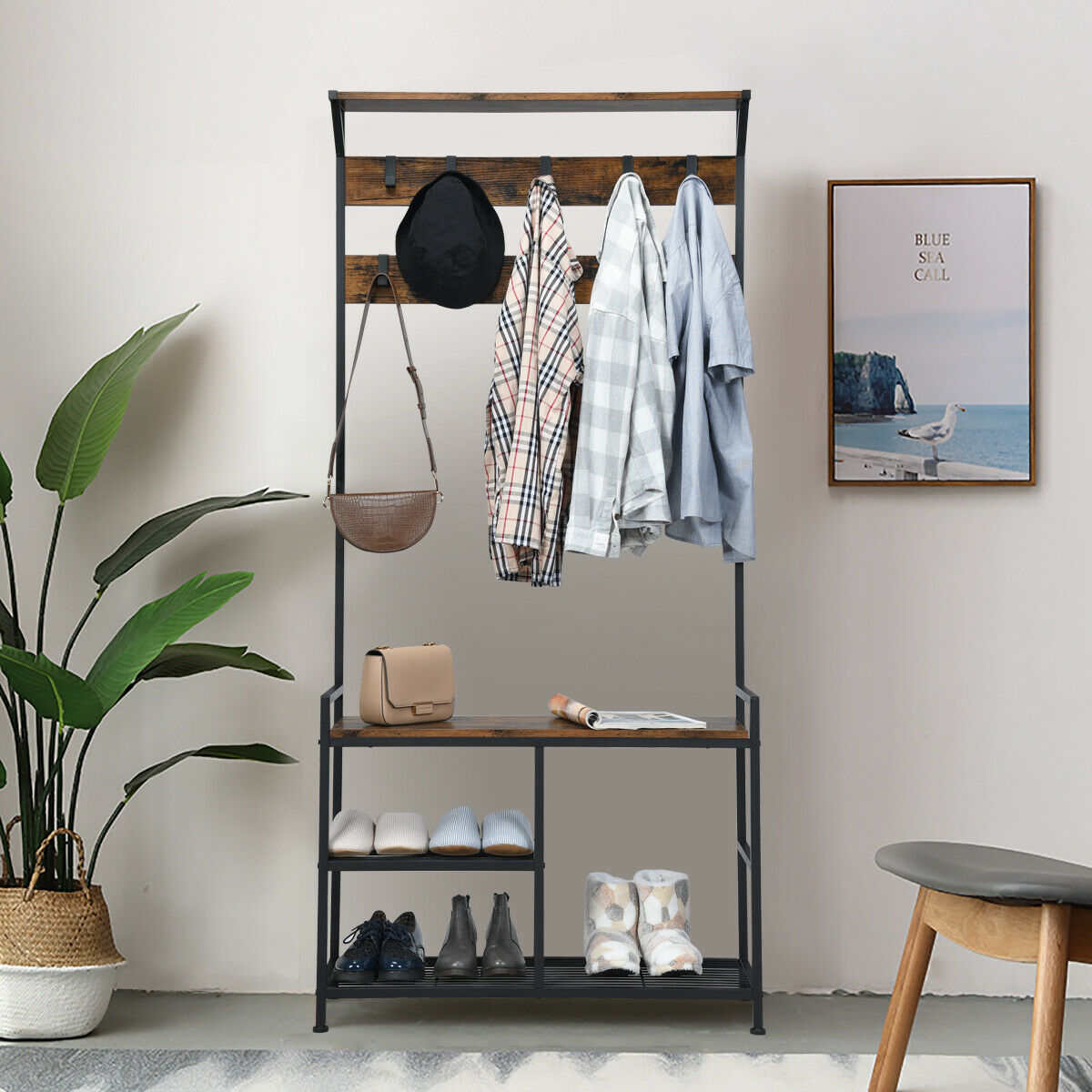 3-In-1 Industrial Styled Hallway Unit