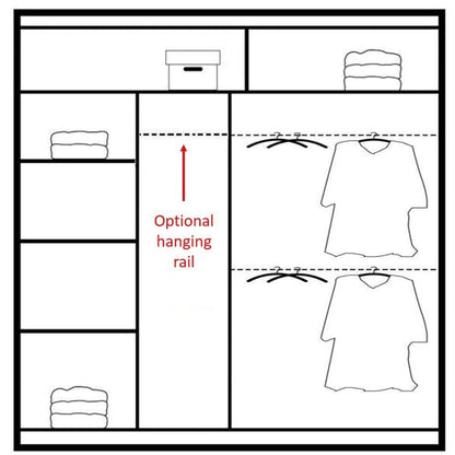 Broadland Sliding Door 203cm Wardrobe with Mirror - White, Black, Sonoma