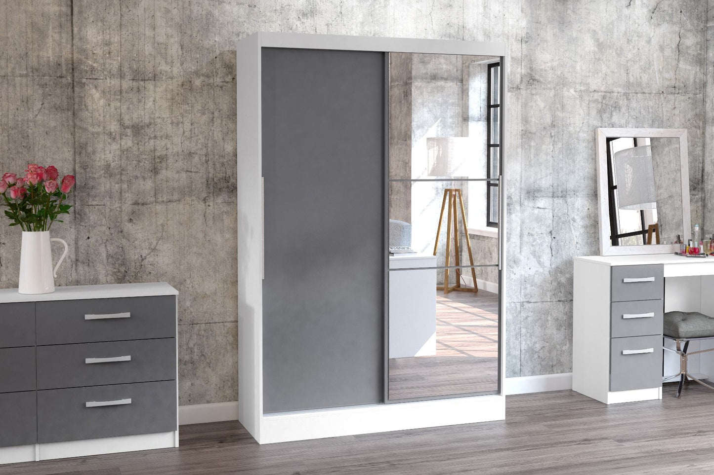 Birlea Lynx 2 Door Mirrored Sliding Wardrobe - 5 Colours