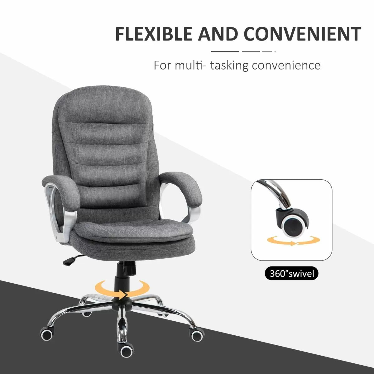 Executive Style Ergonomic Extra Padded Swivel Office Chair - 2 Colours