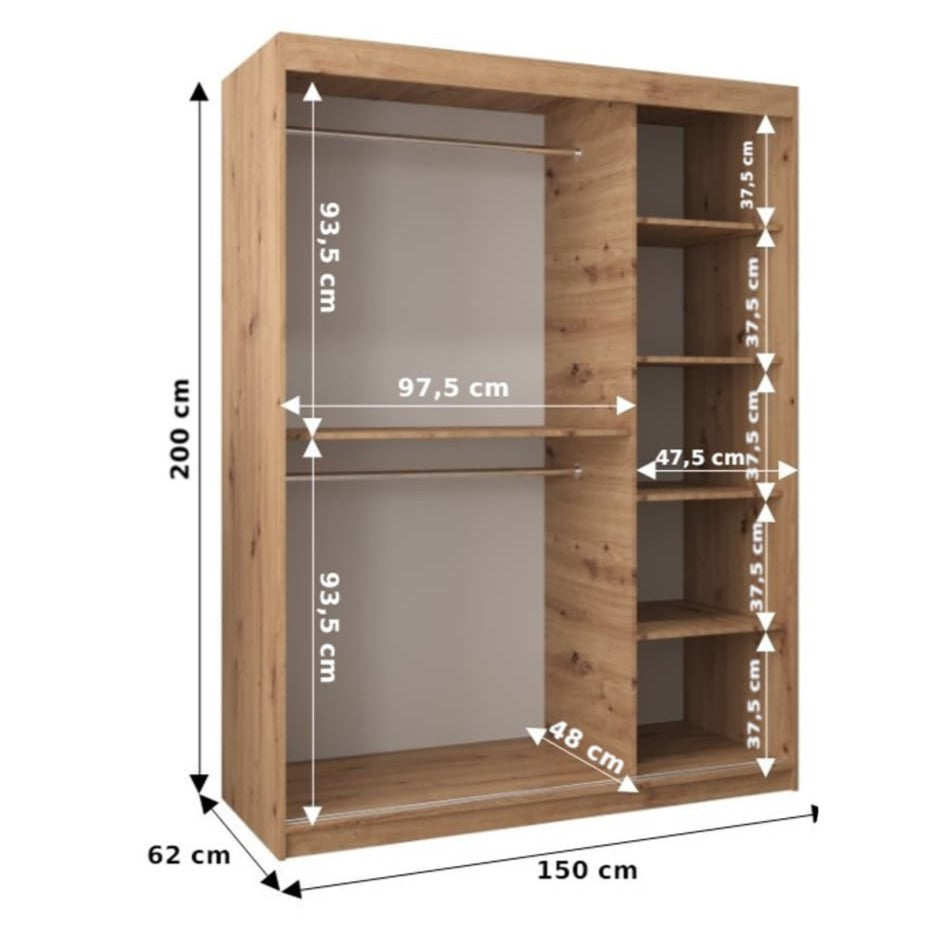 Boliwia Sliding Door Wardrobe 150cm