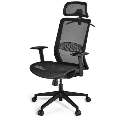 Ergonomic Mesh Office Chair with Adjustable Lumbar Support-Black