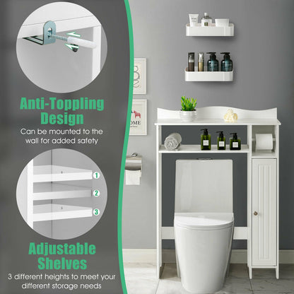 Bathroom Tidy with Shelves, Cupboard and Toilet Roll Holder
