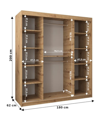 Elypse Sliding Door Wardrobe 180cm