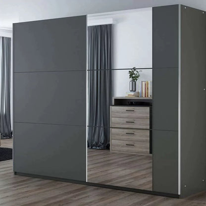 Oldham Sliding Door 250 Wardrobe with Mirror - Graphite