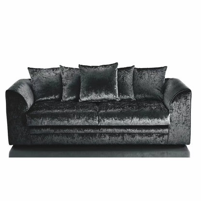 Mercury Ajo Crushed Velvet Corner Sofa,Black