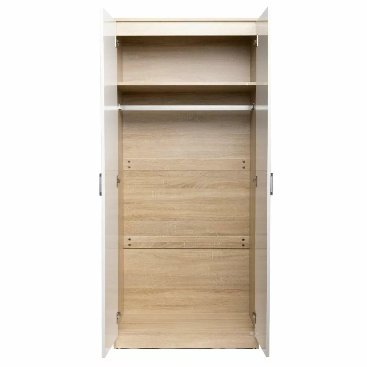2 Door Wardrobe With Mirror With Large Cupboard Storage - 3 Colours