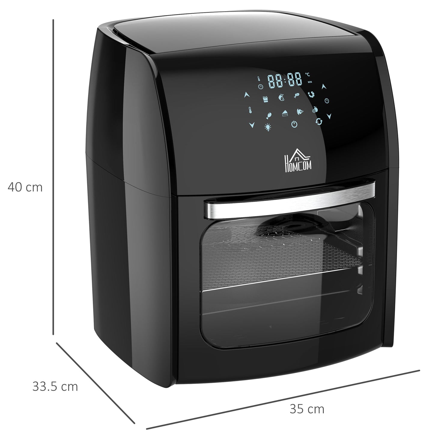 12L 8 in 1 Digital Air Fryer Oven 1800W, Black