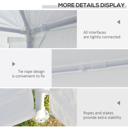 Outsunny 3 x 4 m Garden Gazebo Marquee Party Tent with 2 Sidewalls for Patio Yard Outdoor - White