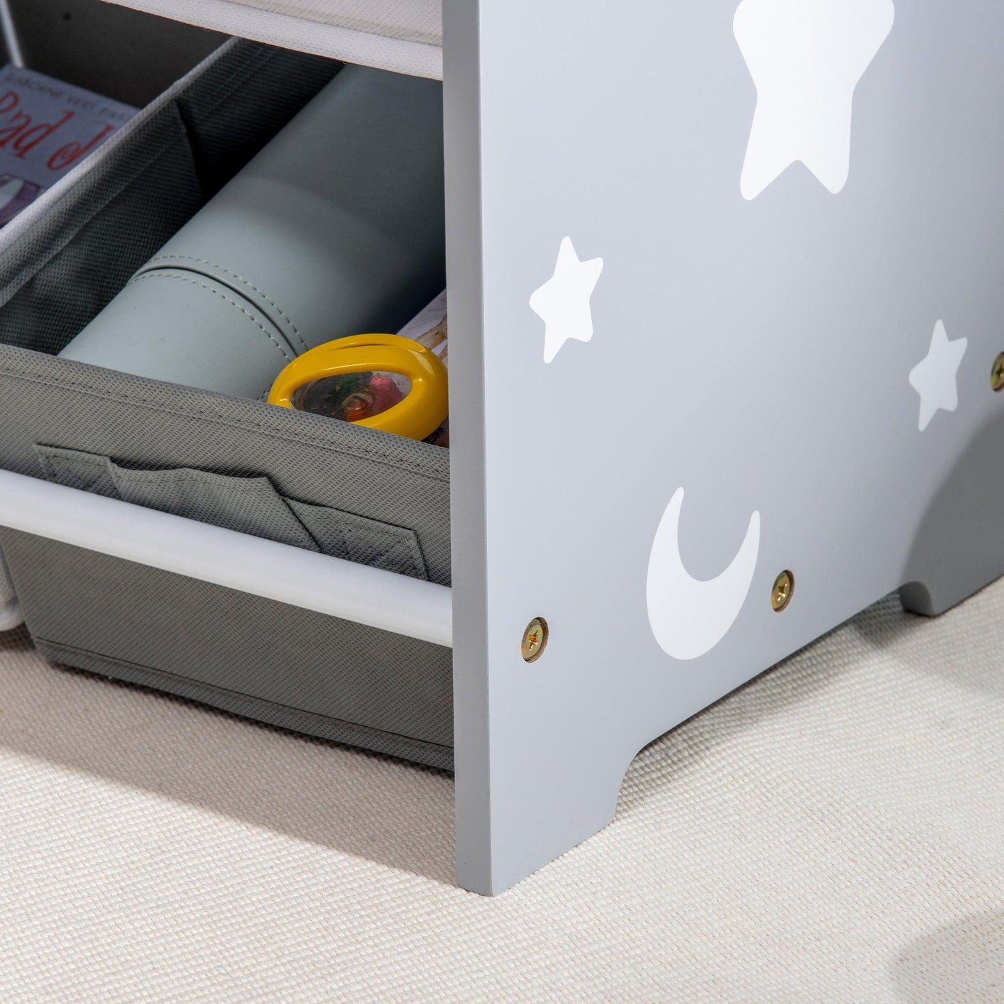 ZONEKIZ Storage Unit w/ 9 Removable Storage Baskets for Nursery Playroom - Grey