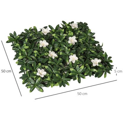 12 Pieces 50L x 50W cm Artificial Rhododendron Wall Panel UV Resistant (3 square meters)