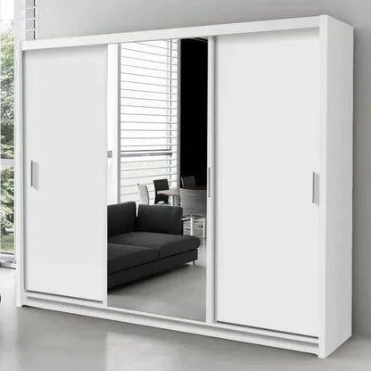 Monaco Mirrored Sliding Door Wardrobe - Black, White, Wenge, Oak, Walnut