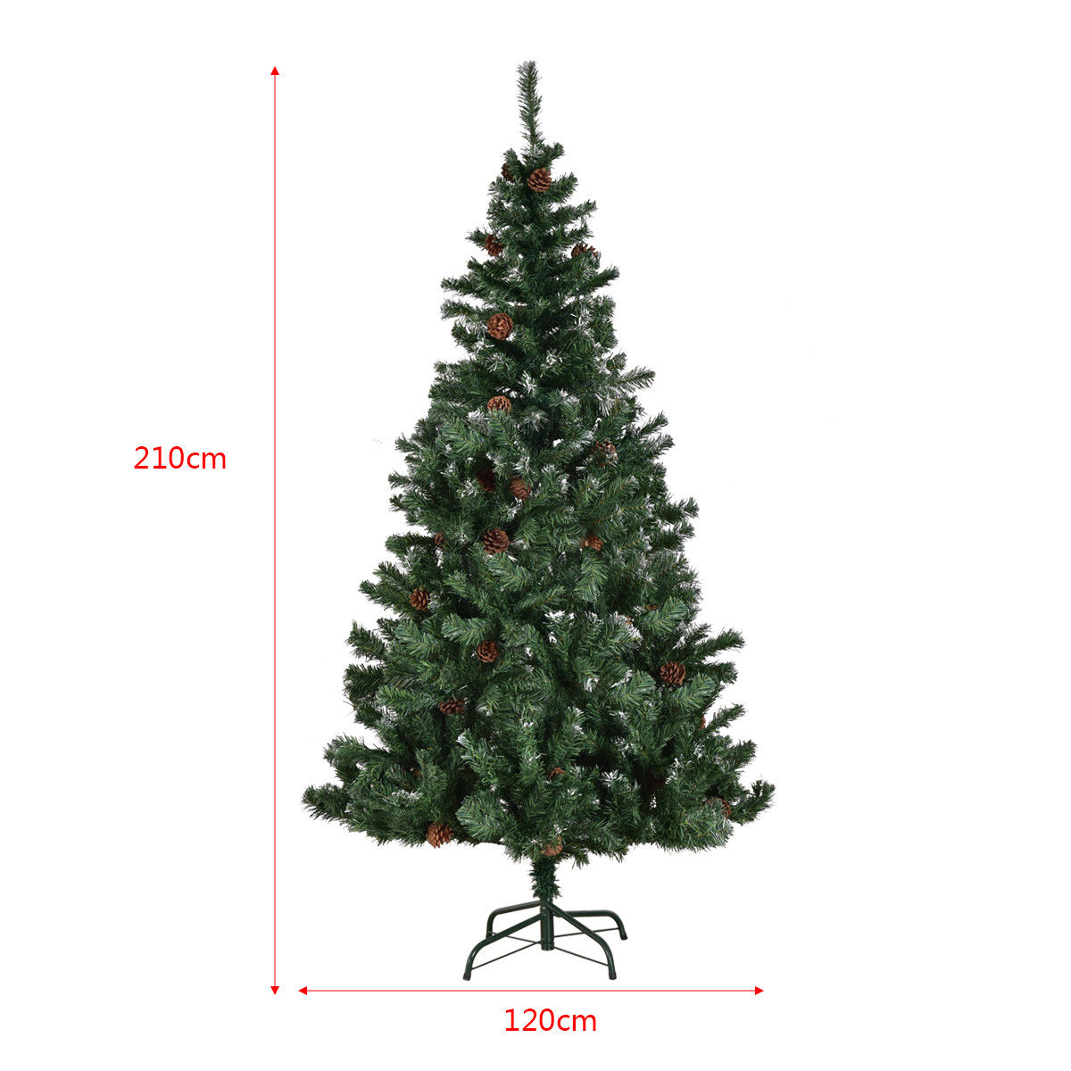 7ft Artificial Christmas Tree with Snow and Pine Cones