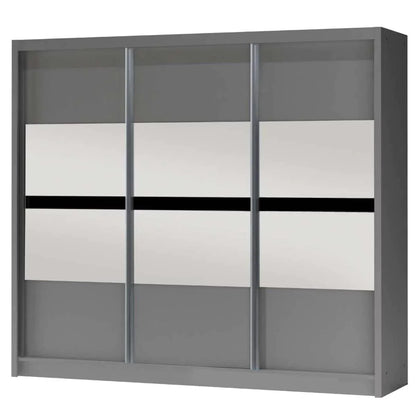 Trafford Sliding Door 250cm Wardrobe with Mirror - Graphite