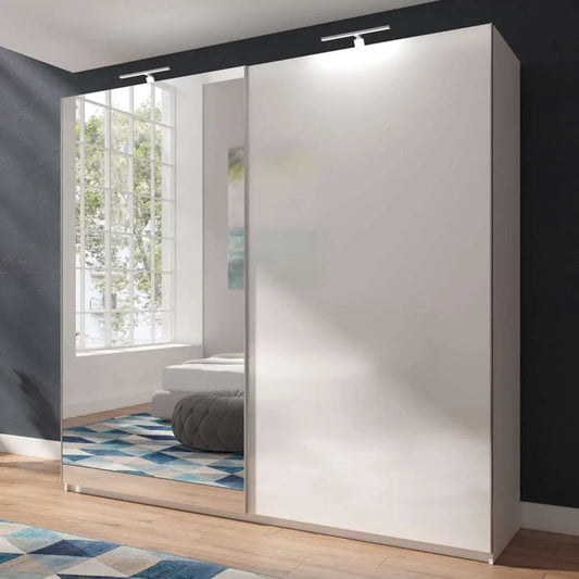 Morocco 2 Sliding Door Mirror High Gloss Wardrobe - 150cm