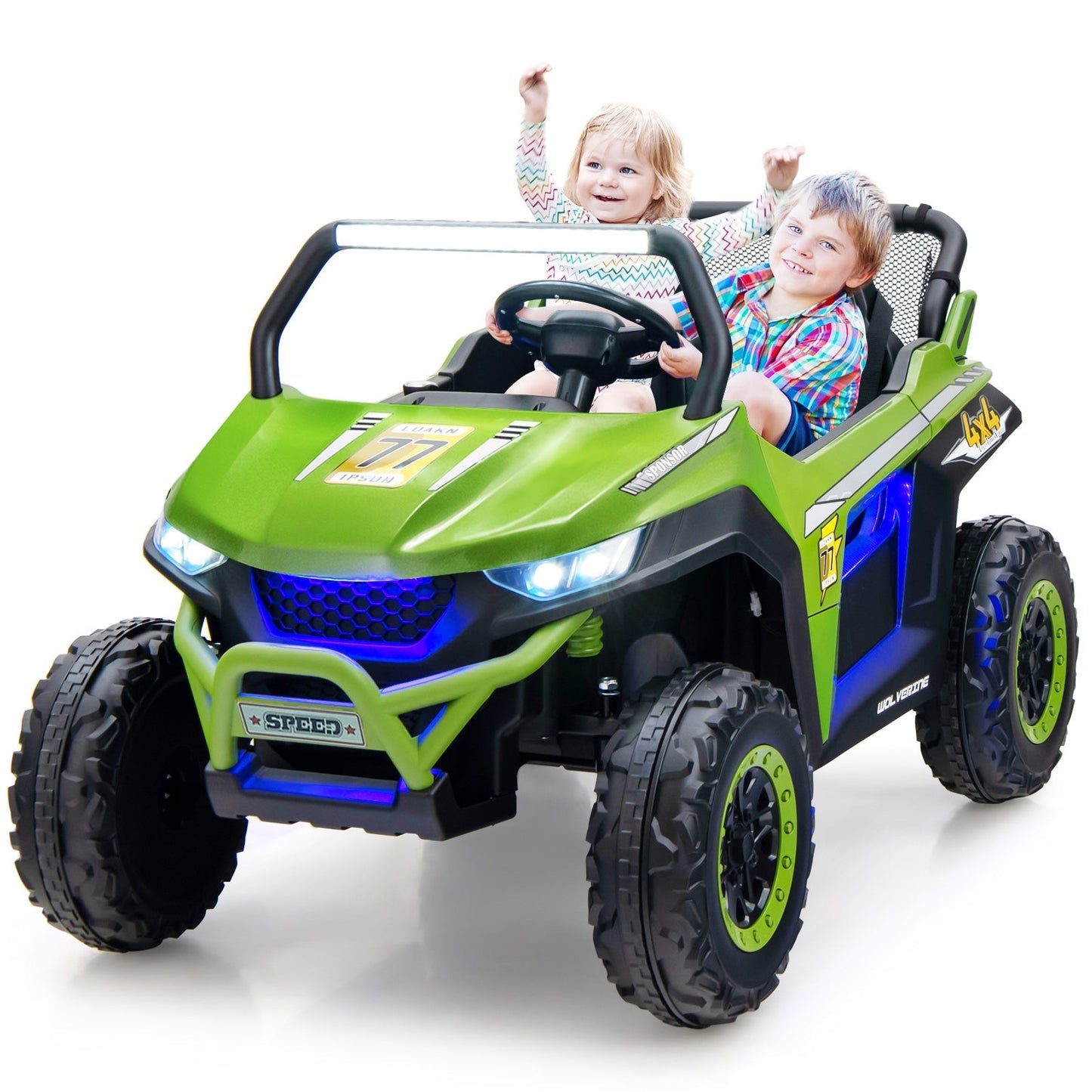 12V Battery Powered Electric Car 2-Seater Kids Ride on UTV-Green