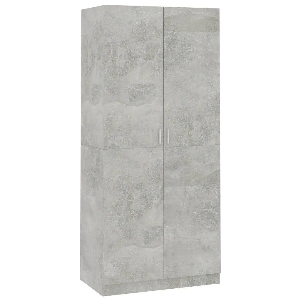 Wardrobe Concrete Grey 90x52x200 Cm Chipboard