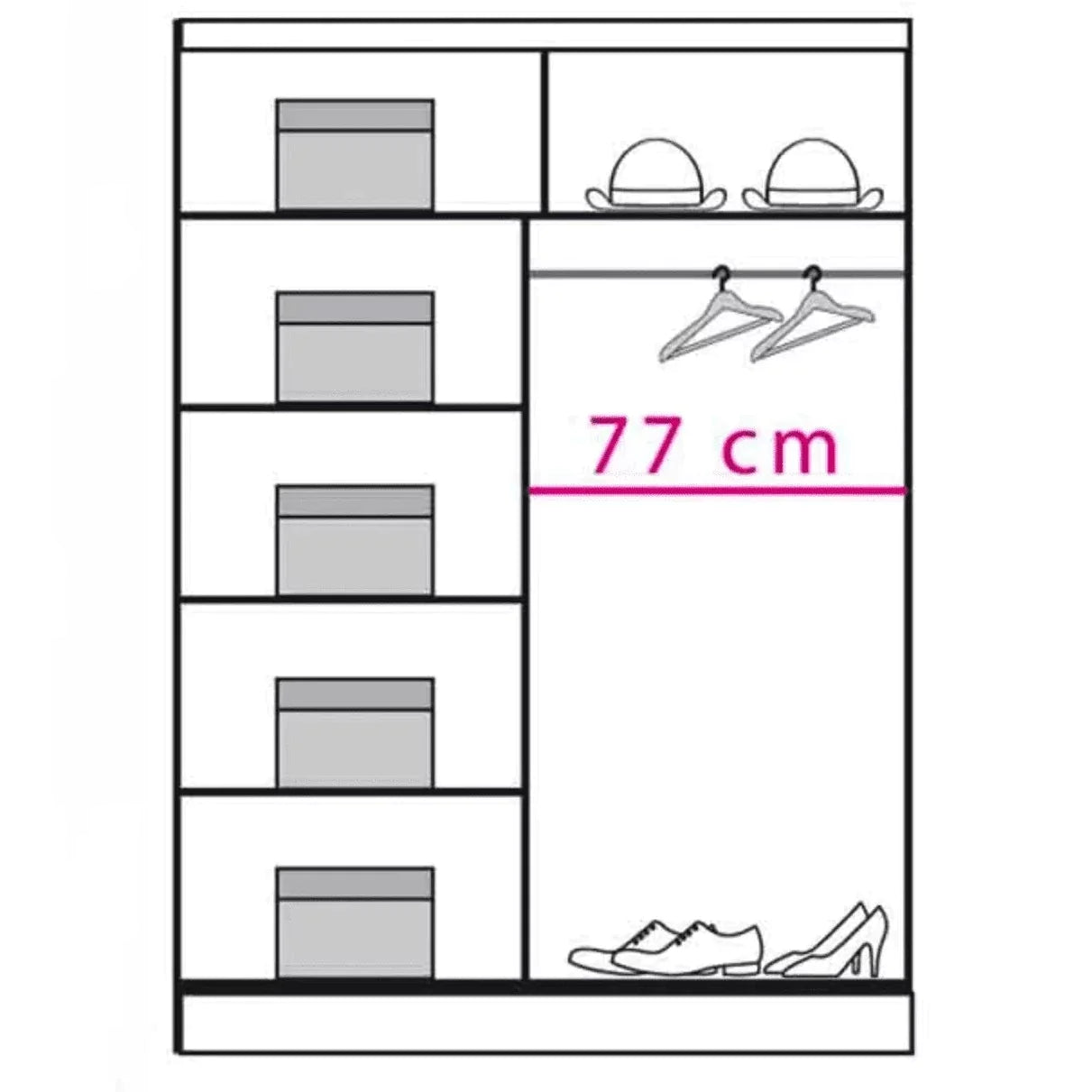 Cupola DO6 Sliding Door Wardrobe Oak Sonoma - 150cm