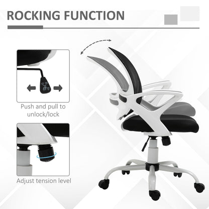 Vinsetto Mesh Office Chair Swivel Desk Task Computer Chair with  Lumbar Back Support, Adjustable Height, Arm for Home, Black