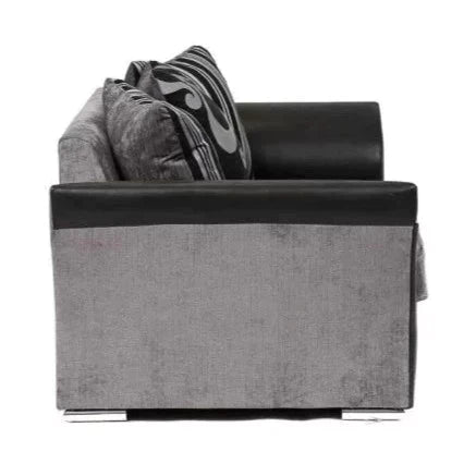 Sparrow Chenille Fabric 2 Seater Sofa - Black & Grey / Brown & Beige