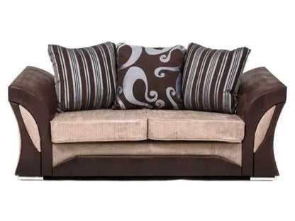 Sparrow Chenille Fabric 2 Seater Sofa - Black & Grey / Brown & Beige