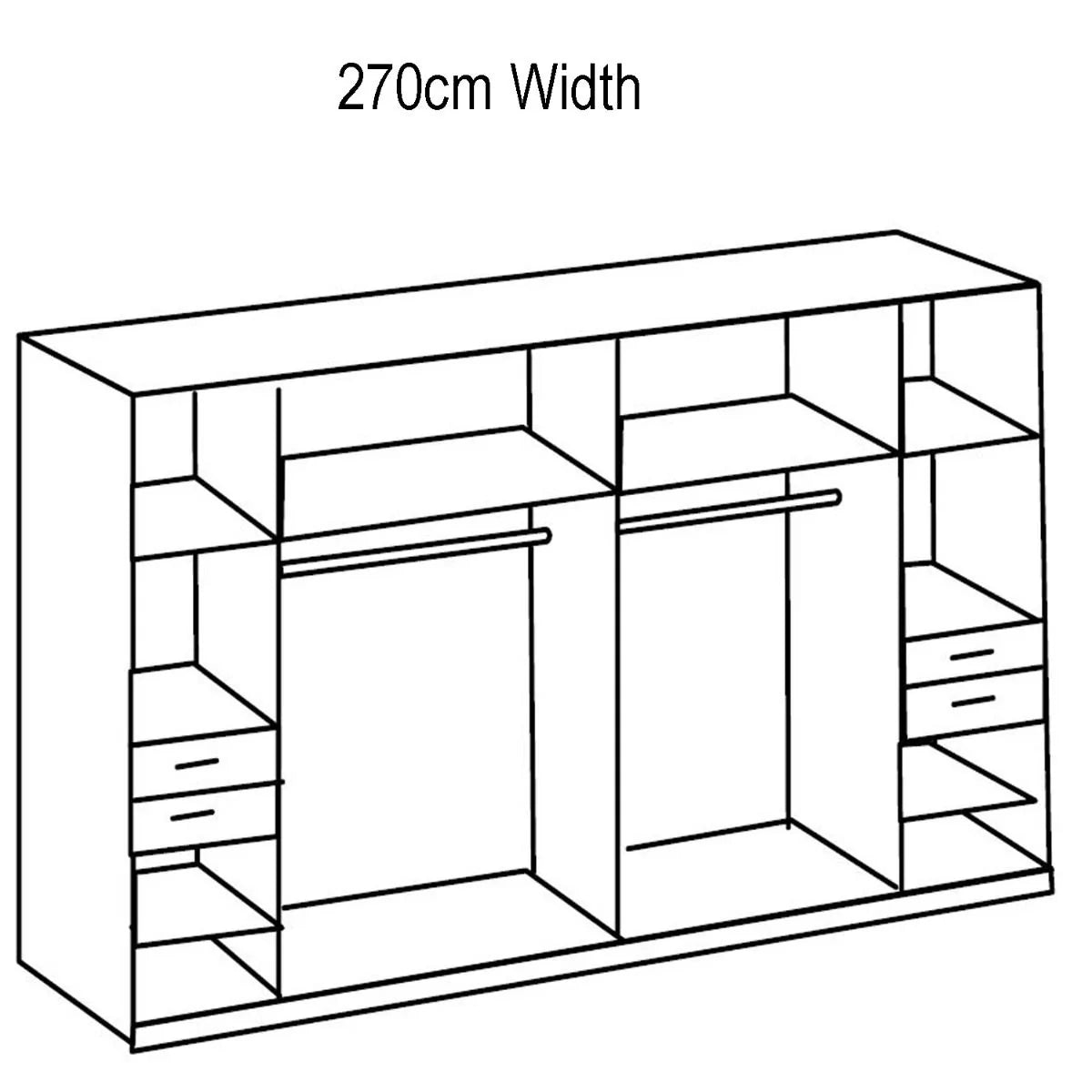 Fenton 6 Doors Wardrobe with 4 Drawers - Graphite