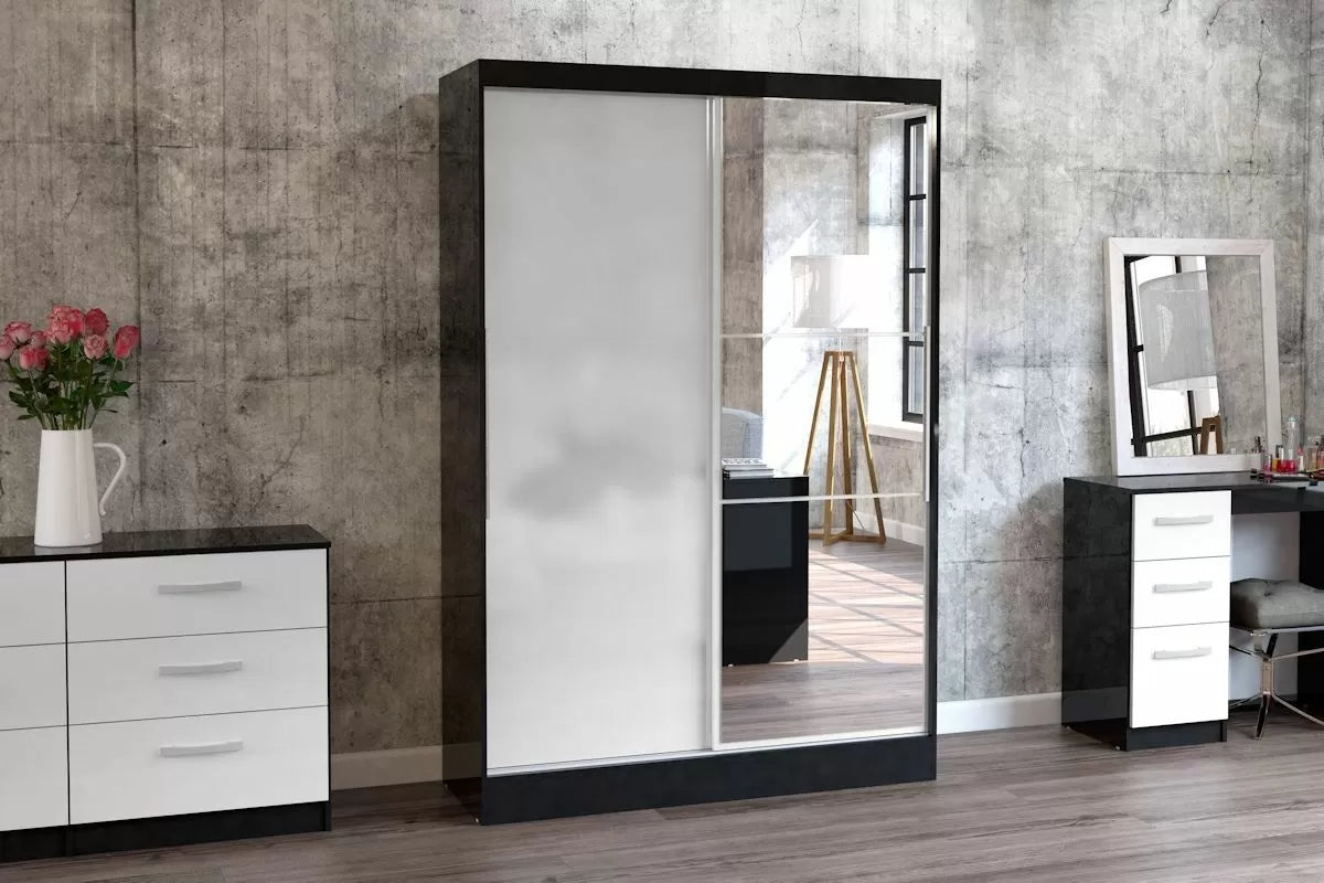 Birlea Lynx 2 Door Mirrored Sliding Wardrobe - 5 Colours