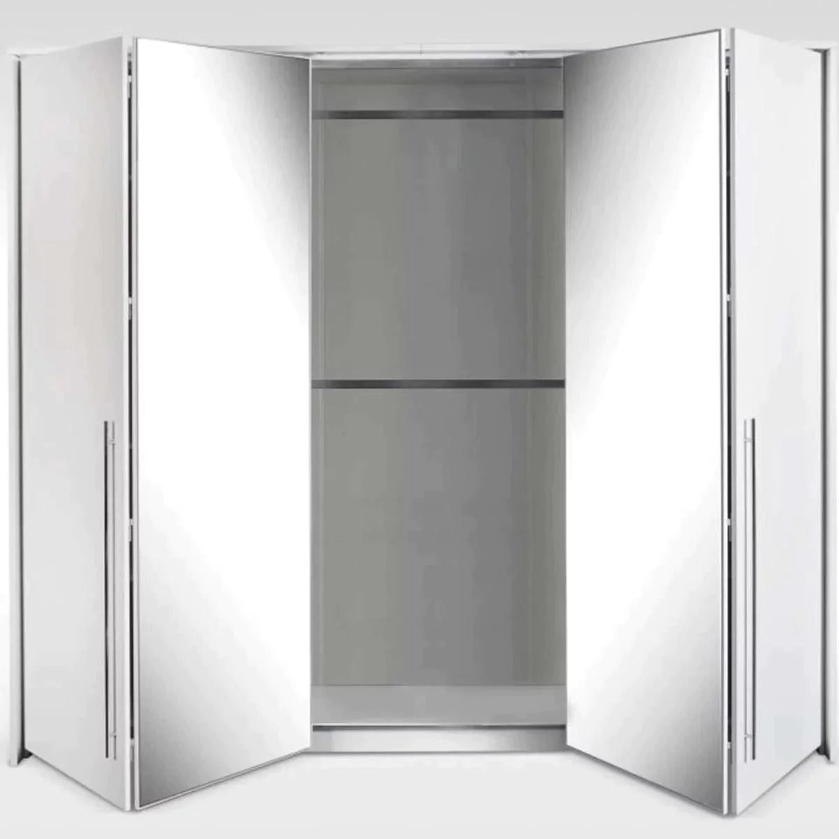 Kirklees Swinging Doors Wardrobe with Mirror - 210 White